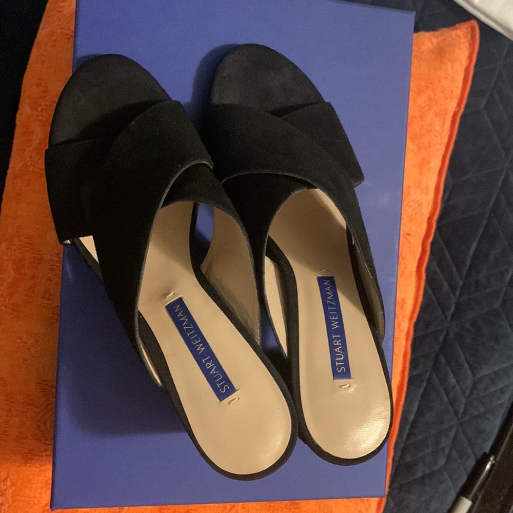 Stuart Weizman Black Heals Worn Once In Box - image 2